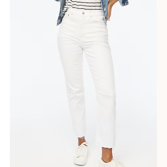 NWT J.Crew Factory White Tall stovepipe straight jean in signature stretch SZ 32 - Picture 1 of 6